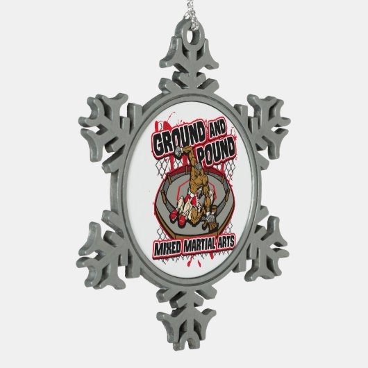 MMA Ground and Pound Tin Sneeuwvlok Ornament (Links)