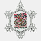 MMA Ground and Pound Tin Sneeuwvlok Ornament (Voorkant)