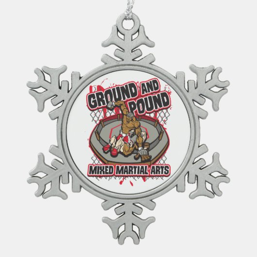 MMA Ground and Pound Tin Sneeuwvlok Ornament (Voorkant)