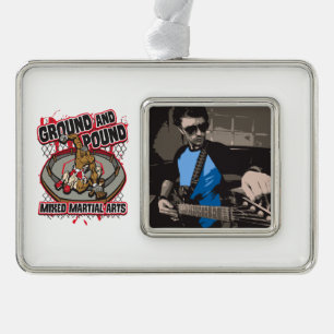 MMA Ground and Pound Verzilverd Omlijst Ornament
