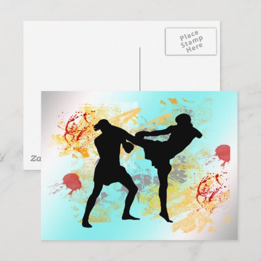 MMA Head Kick Briefkaart (Voorkant / Achterkant)