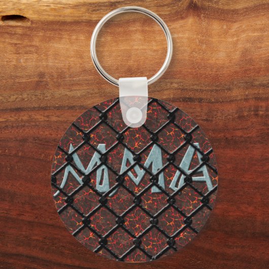 MMA in kooi Sleutelhanger (Voorkant)