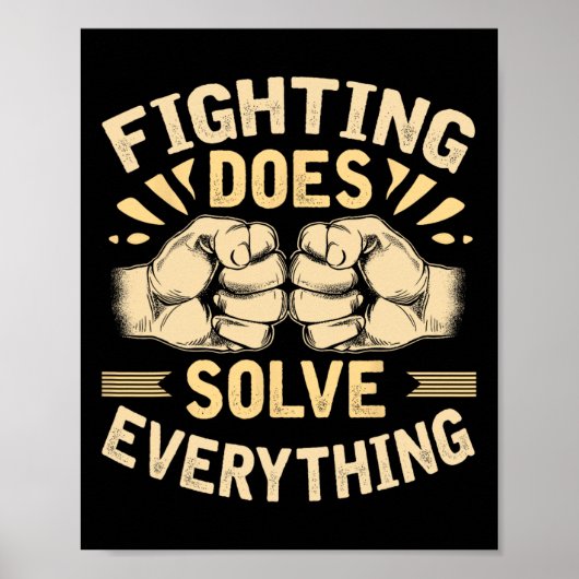 Mma Jiu Jitsu Boksen Bokser Mixed Martial Arts Vec Poster (Voorkant)