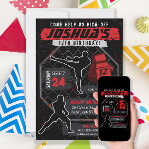 MMA Karate Ninja Kids Verjaardagsfeestje Kaart