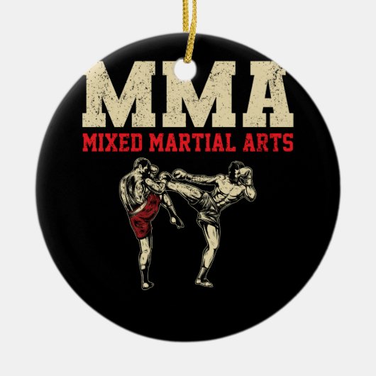 MMA Kickboksvechter Mixed Martial Art Fighting Keramisch Ornament (Voorkant)
