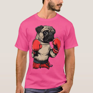 Mma Kickboxer Pug Hond Bokshandschoenen Kickboksen T-shirt