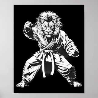 MMA Leeuw Tekenen Kickboksen Taekwondo Leeuw Marti Poster