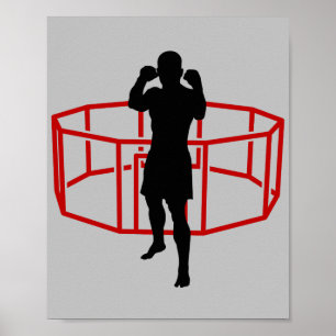 MMA Mannen gemixte Marshal Arts Cage Klaar voor ho Poster