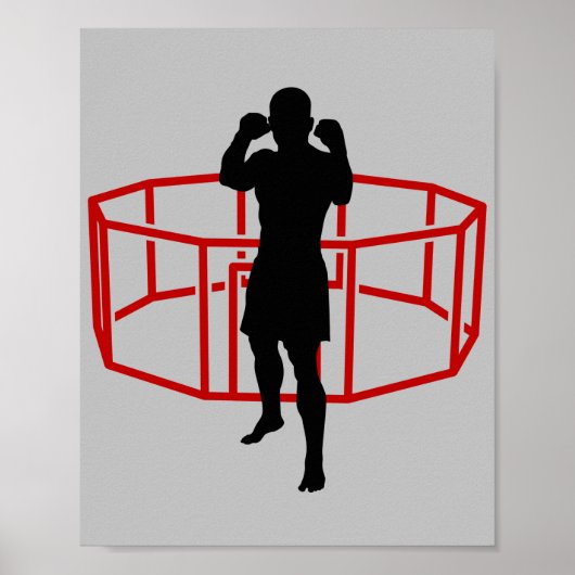 MMA Mannen gemixte Marshal Arts Cage Klaar voor ho Poster (Voorkant)