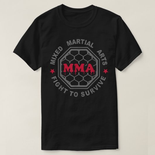MMA MIXED MARTIAL ARTS CAGE T SHIRT BJJ 102 (Design voorkant)