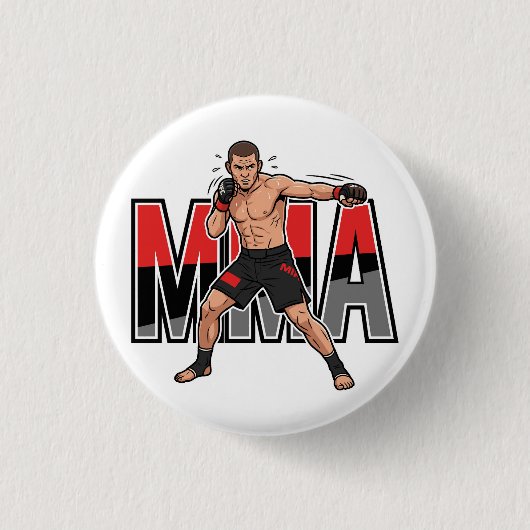 MMA Mixed Martial Arts Fighter Button Pin (Voorkant)