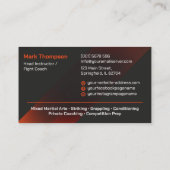 MMA - Mixed Martial Arts Training Visitekaartje (Achterkant)