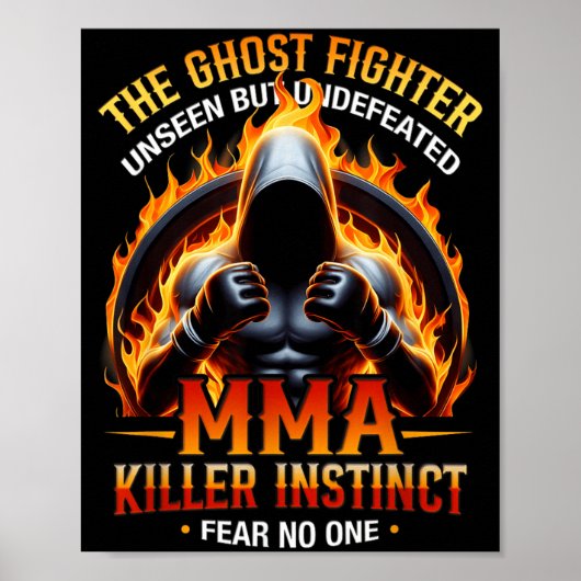 MMA Mixed Martial Arts Vechters Training Gevecht Poster (Voorkant)