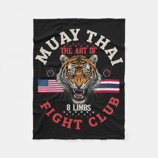 Mma Muay Thai Kickboxing Usa Thailand Tiger Fight- Fleece Deken (Voorkant)