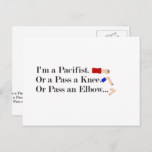 MMA Pacifist Humor Design Briefkaart (Voorkant / Achterkant)