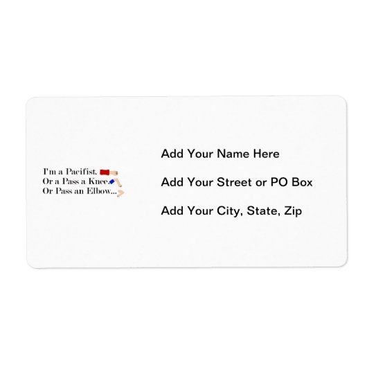 MMA Pacifist Humor Design Etiket (Voorkant)
