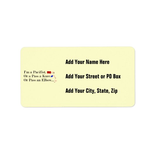 MMA Pacifist Humor Design Etiket (Voorkant)