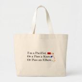 MMA Pacifist Humor Design Grote Tote Bag (Voorkant)
