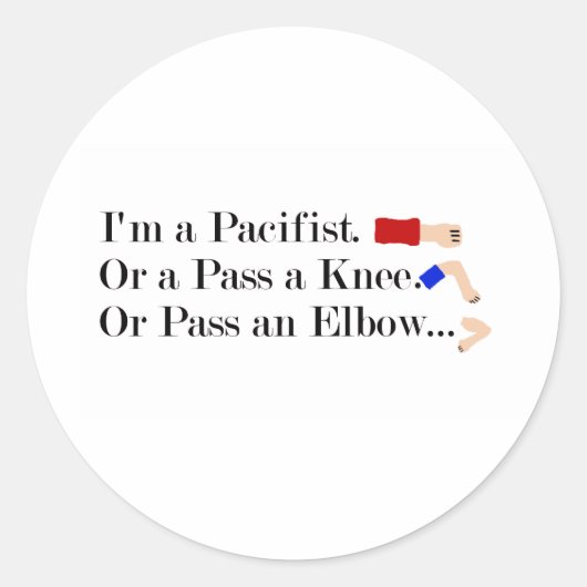 MMA Pacifist Humor Design Ronde Sticker (Voorkant)
