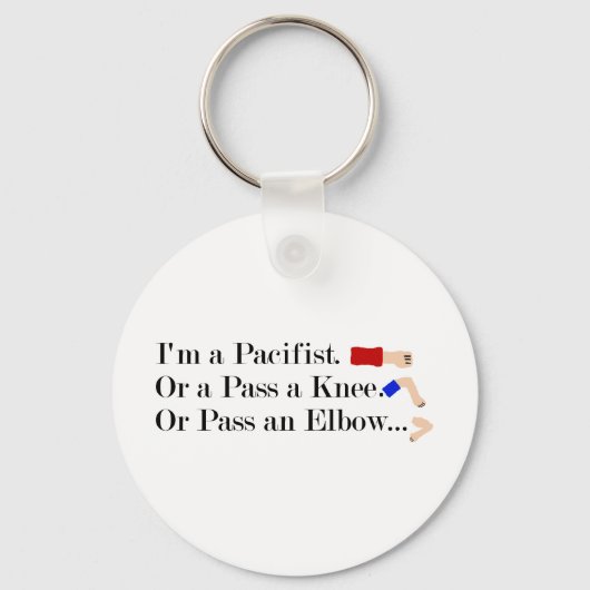 MMA Pacifist Humor Design Sleutelhanger (Voorkant)