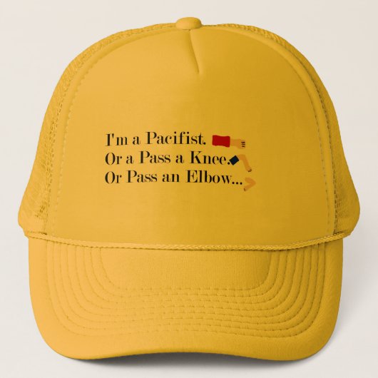 MMA Pacifist Humor Design Trucker Pet (Voorkant)