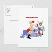 MMA Santa vs Jack Frost Feestdagenkaart (Voorkant / Achterkant)