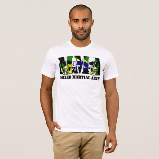 MMA Skull Brazil Flag T-shirt (Voorkant volledig)