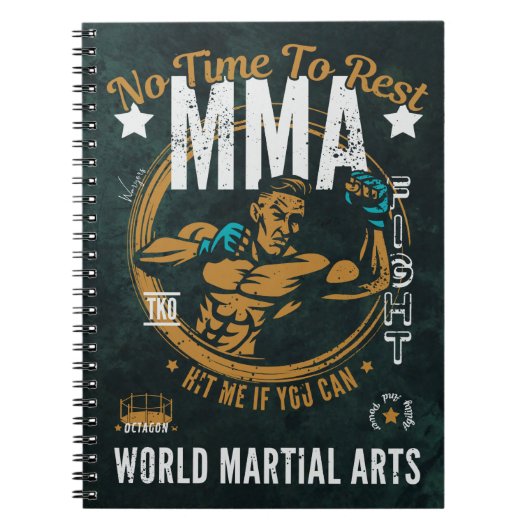 MMA Spiral Notitieboek - geen tijd om te rusten (Voorkant)