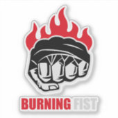 MMA-vechter Brandende Vuist Sticker (Voorkant)
