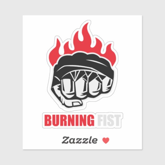 MMA-vechter Brandende Vuist Sticker (Vel)