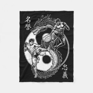 MMA-vechter Dragon Yin Yang Knie Kick Mixed Fleece Deken