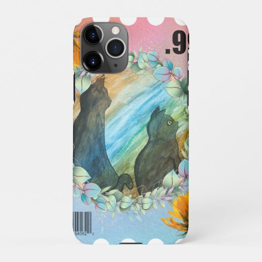 MMA: Zwarte katten stempel .99 iPhone Hoesje (Achterkant)