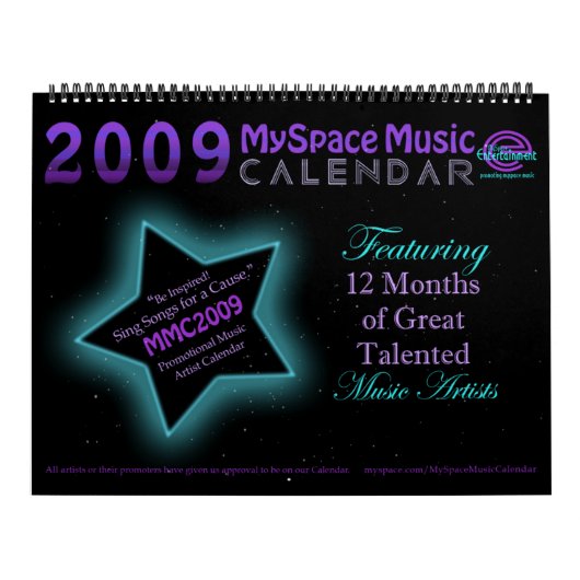MMC 2009 MYSPACE MUZIEK CALENDAR - Origineel Voorz Kalender (Hoes)