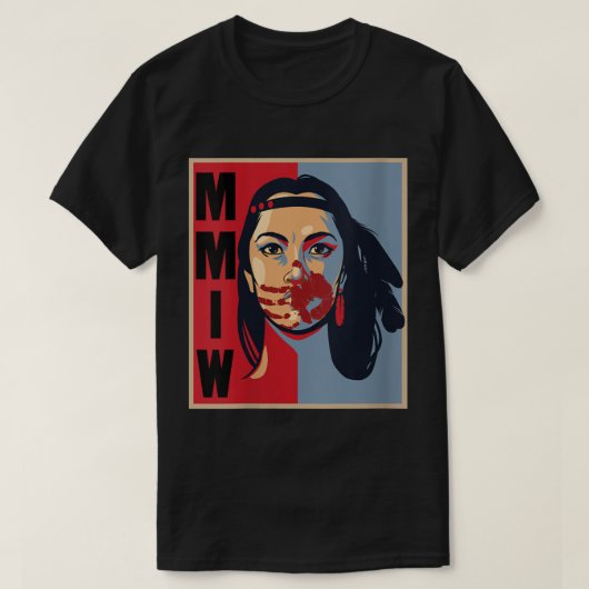 MMIW-bewustwording van vrouwen Inheemse Vrouw Stol T-shirt (Design voorkant)