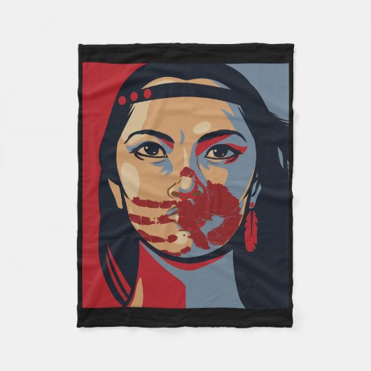 MMIW Bewustzijn Inheemse Vrouw Kunst Gestolen Zust Fleece Deken (Voorkant)
