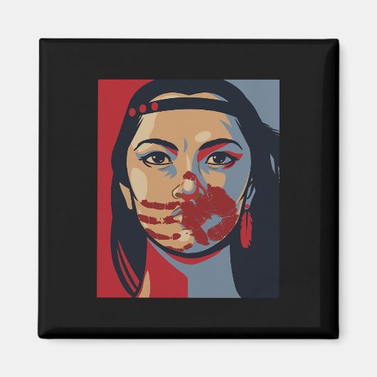 MMIW Bewustzijn Inheemse Vrouw Kunst Gestolen Zust Magneet (Voorkant)