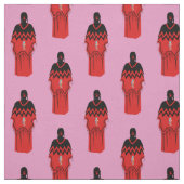 MMIW Kwe met Red Hand Pattern Pink Fabric Stof (Swatch)