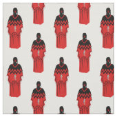 MMIW Kwe met Red Hand Pattern White Fabric Stof (Swatch)
