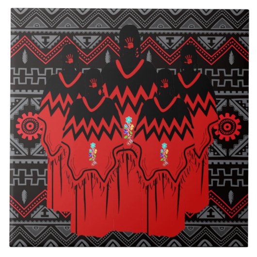 MMIW Mode Ayasha Southwest Pattern Ceramic Tile Tegeltje (Voorkant)