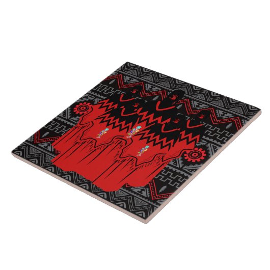 MMIW Mode Ayasha Southwest Pattern Ceramic Tile Tegeltje (Zijkant)