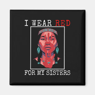 Mmiw Native Indiaanse Amerikaanse Draag Rood Voor Magneet