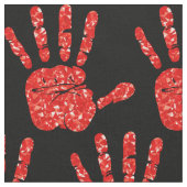 MMIW Red Hand Jeweled Pattern Black Stof (Close Up)