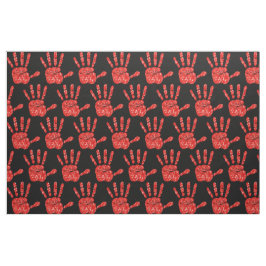 MMIW Red Hand Jeweled Pattern Black Stof