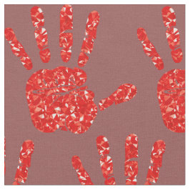MMIW Red Hand Jeweled Pattern Brick Red Stof