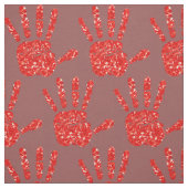 MMIW Red Hand Jeweled Pattern Brick Red Stof (Swatch)