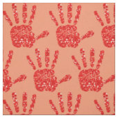 MMIW Red Hand Jeweled Pattern Salmon Stof (Swatch)