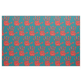 MMIW Red Hand Jeweled Pattern Turquoise Stof (Fat Quarter)