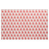 MMIW Red Hand Jeweled Pattern White Fabric Stof (Yard (91,4 cm))