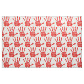 MMIW Red Hand Jeweled Pattern White Fabric Stof (Fat Quarter)