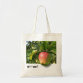 Mmm! | Apple Hanging Off Tree |  tekst Tote Bag (Voorkant)